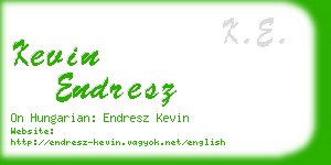 kevin endresz business card